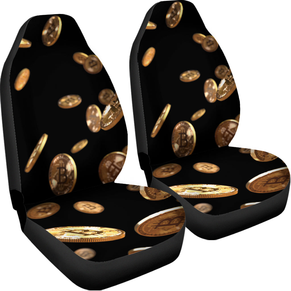 Falling Bitcoin Print Universal Fit Car Seat Covers
