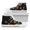Falling Bitcoin Print White High Top Sneakers