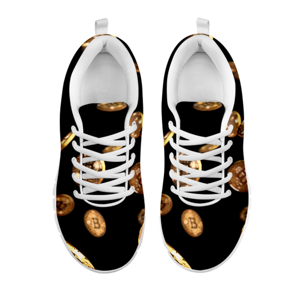 Falling Bitcoin Print White Sneakers