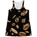 Falling Bitcoin Print Women's Racerback Tank Top