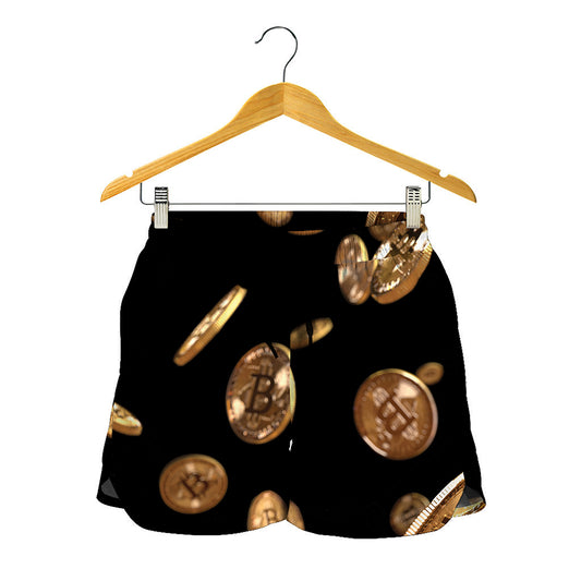 Falling Bitcoin Print Women's Shorts