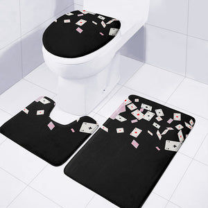 Falling Casino Card Print 3 Piece Bath Mat Set