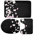 Falling Casino Card Print 3 Piece Bath Mat Set