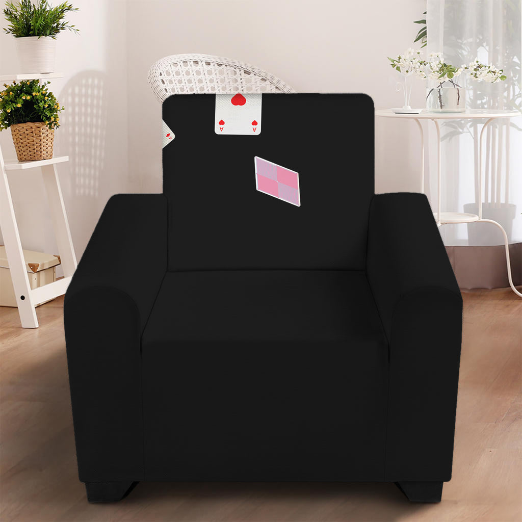 Falling Casino Card Print Armchair Slipcover