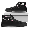 Falling Casino Card Print Black High Top Sneakers