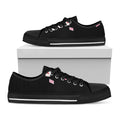 Falling Casino Card Print Black Low Top Sneakers