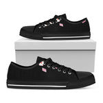 Falling Casino Card Print Black Low Top Shoes
