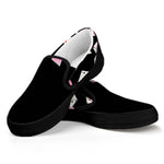 Falling Casino Card Print Black Slip On Shoes