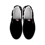 Falling Casino Card Print Black Slip On Shoes