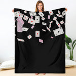 Falling Casino Card Print Blanket