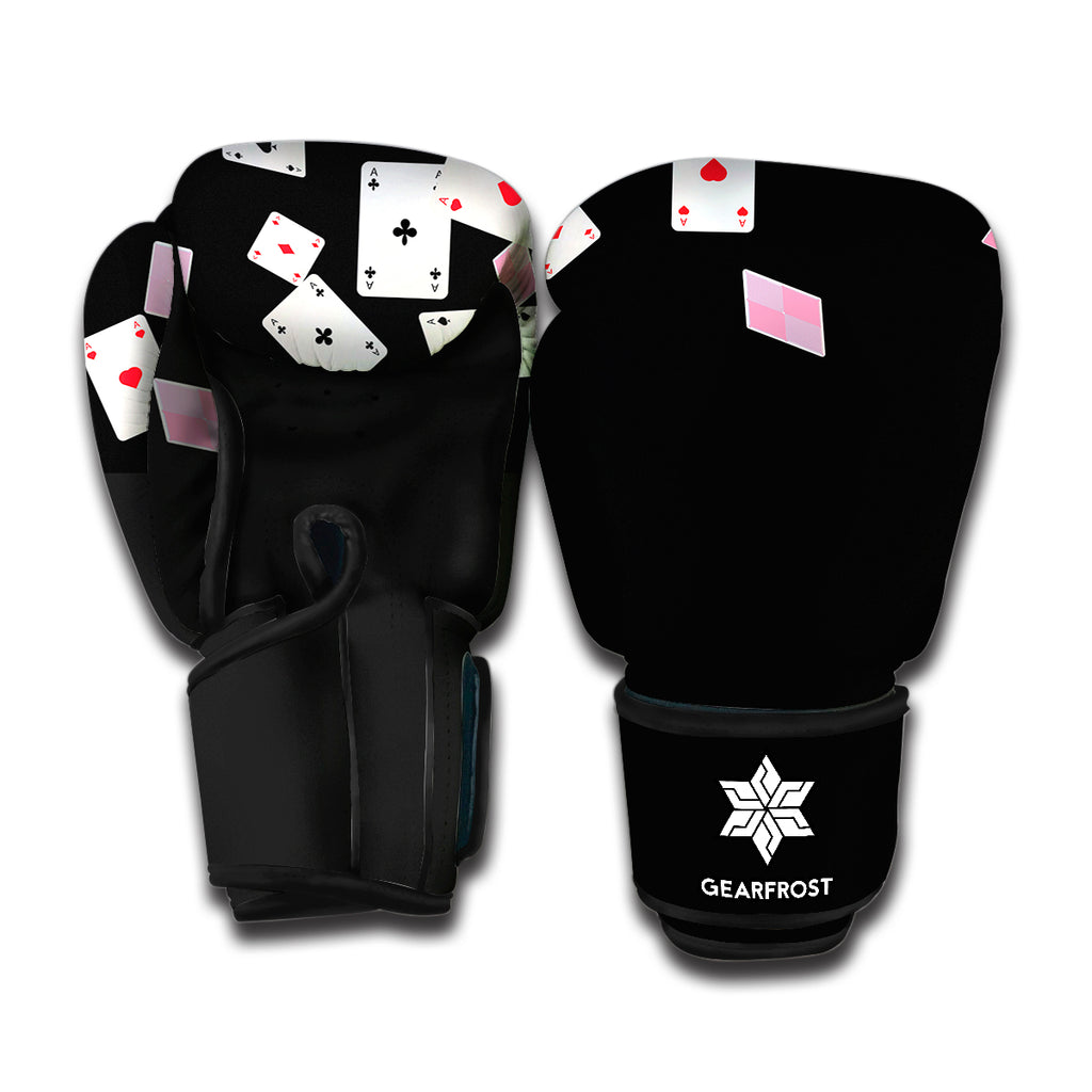 Falling Casino Card Print Boxing Gloves