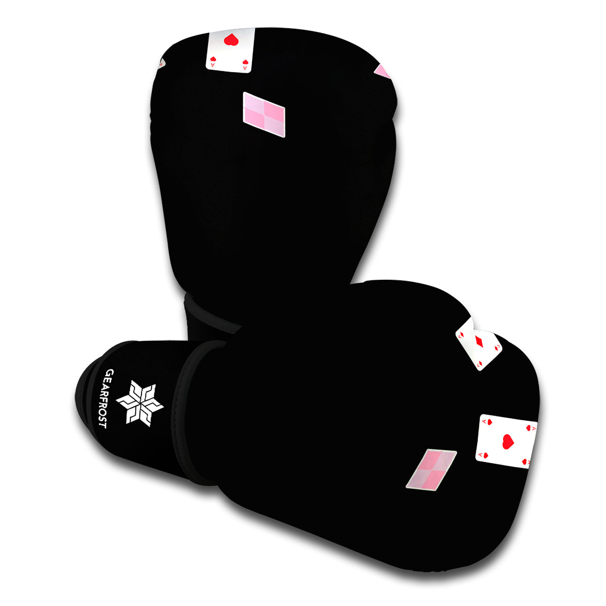 Falling Casino Card Print Boxing Gloves
