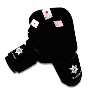 Falling Casino Card Print Boxing Gloves