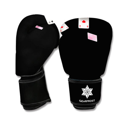 Falling Casino Card Print Boxing Gloves
