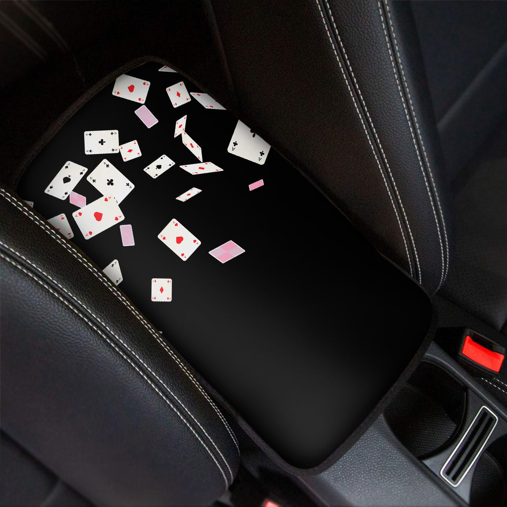 Falling Casino Card Print Car Center Console Cover
