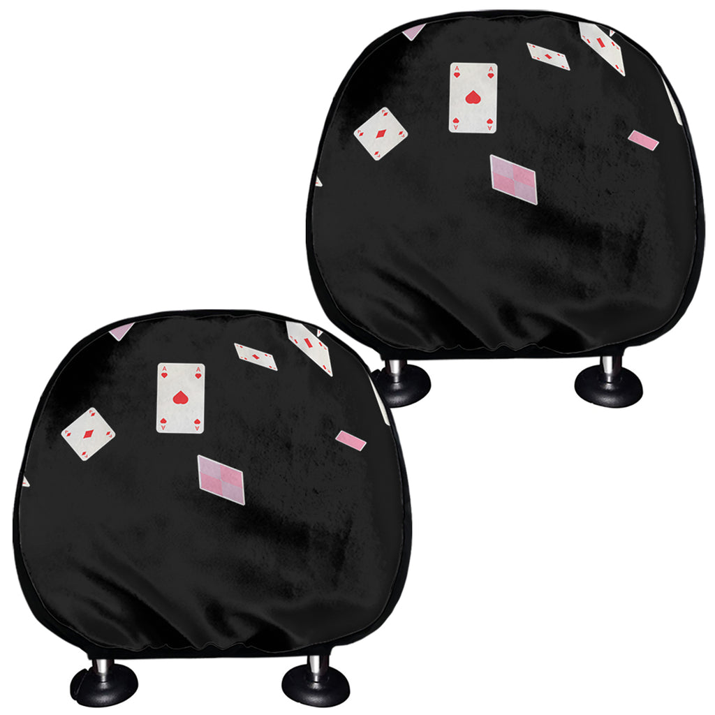 Falling Casino Card Print Car Headrest Covers