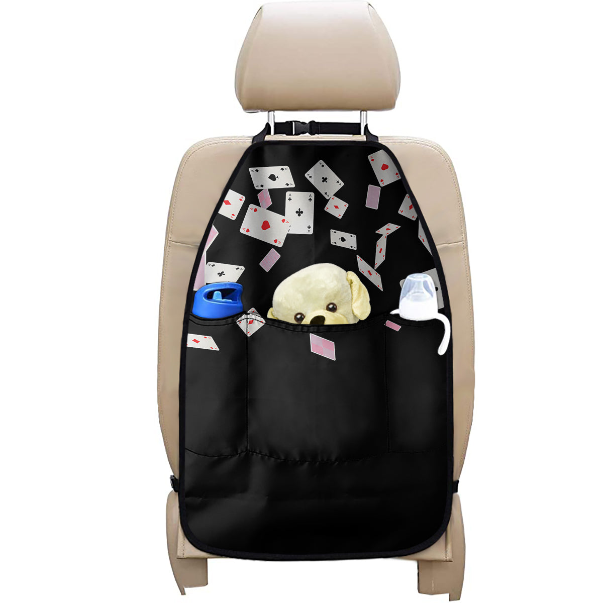 Falling Casino Card Print Car Seat Organizers