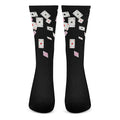 Falling Casino Card Print Crew Socks