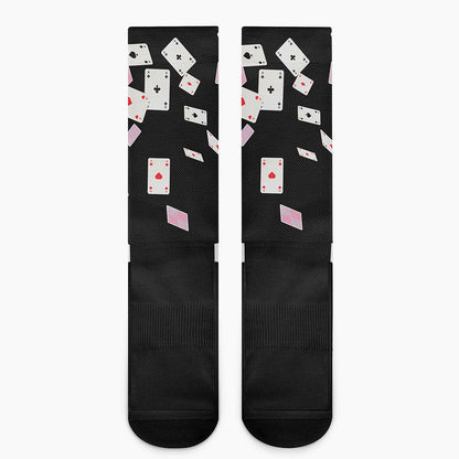 Falling Casino Card Print Crew Socks