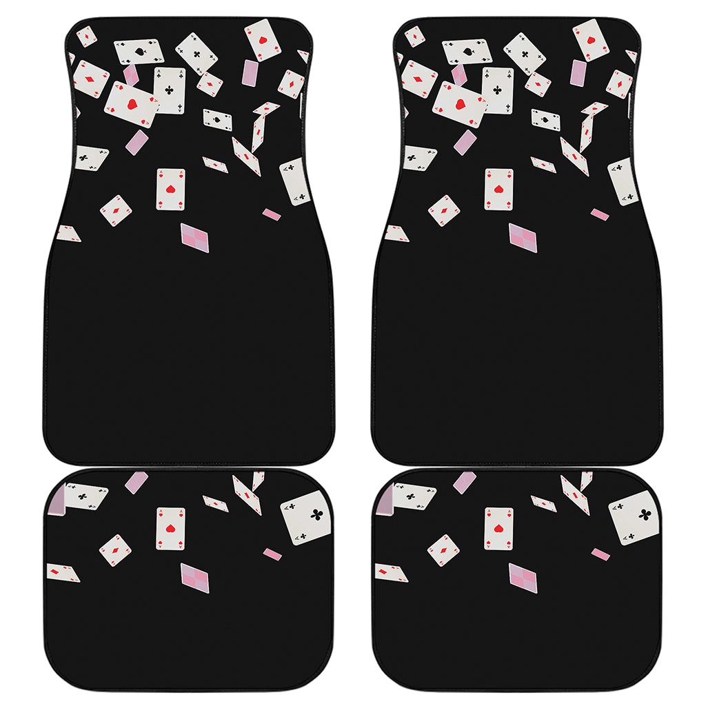 Falling Casino Card Print Front and Back Car Floor Mats