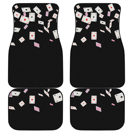 Falling Casino Card Print Front and Back Car Floor Mats