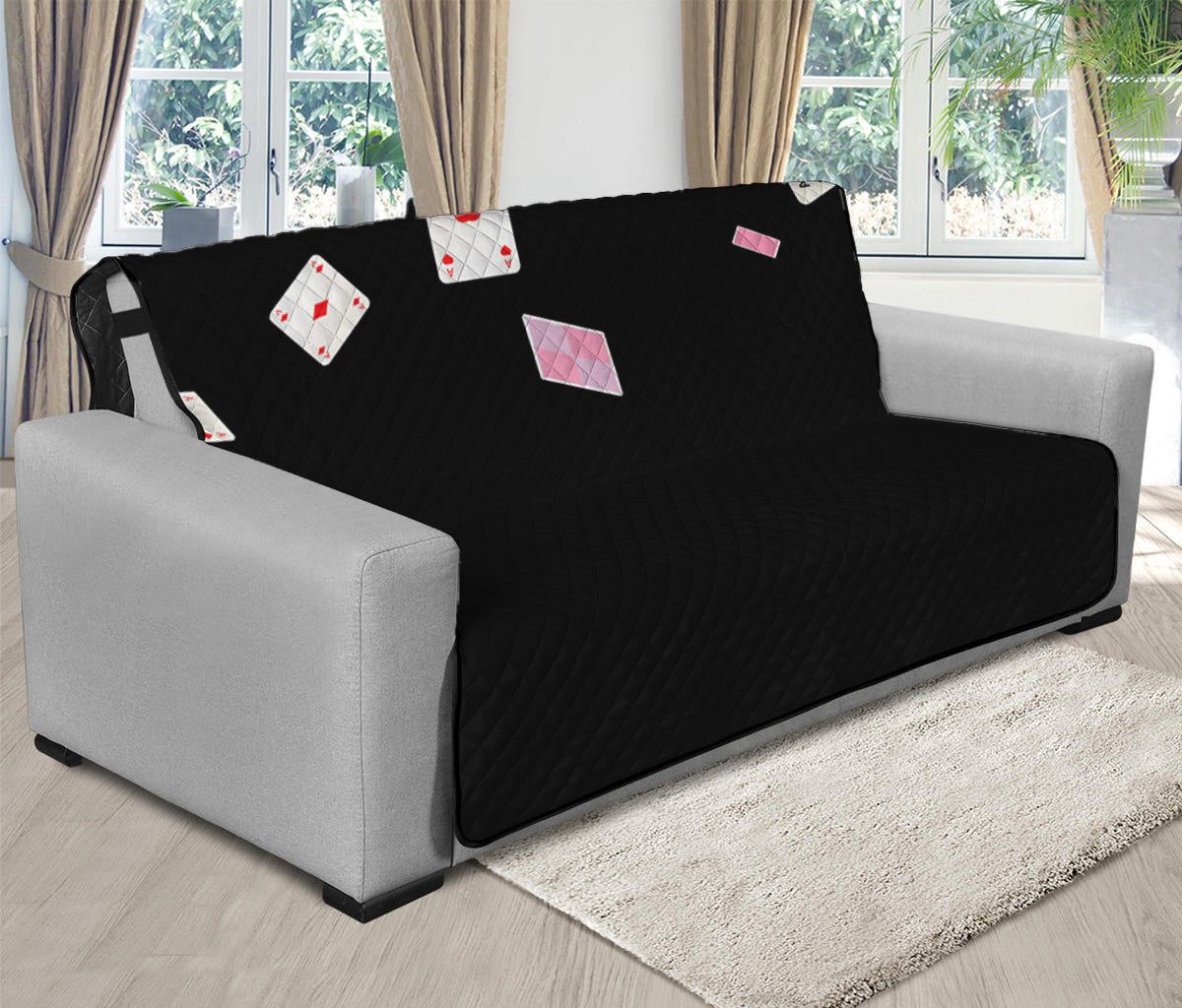 Falling Casino Card Print Futon Protector