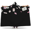 Falling Casino Card Print Hooded Blanket