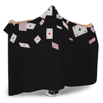 Falling Casino Card Print Hooded Blanket