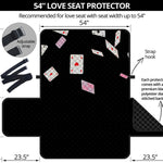 Falling Casino Card Print Loveseat Protector