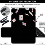 Falling Casino Card Print Loveseat Protector