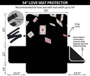 Falling Casino Card Print Loveseat Protector