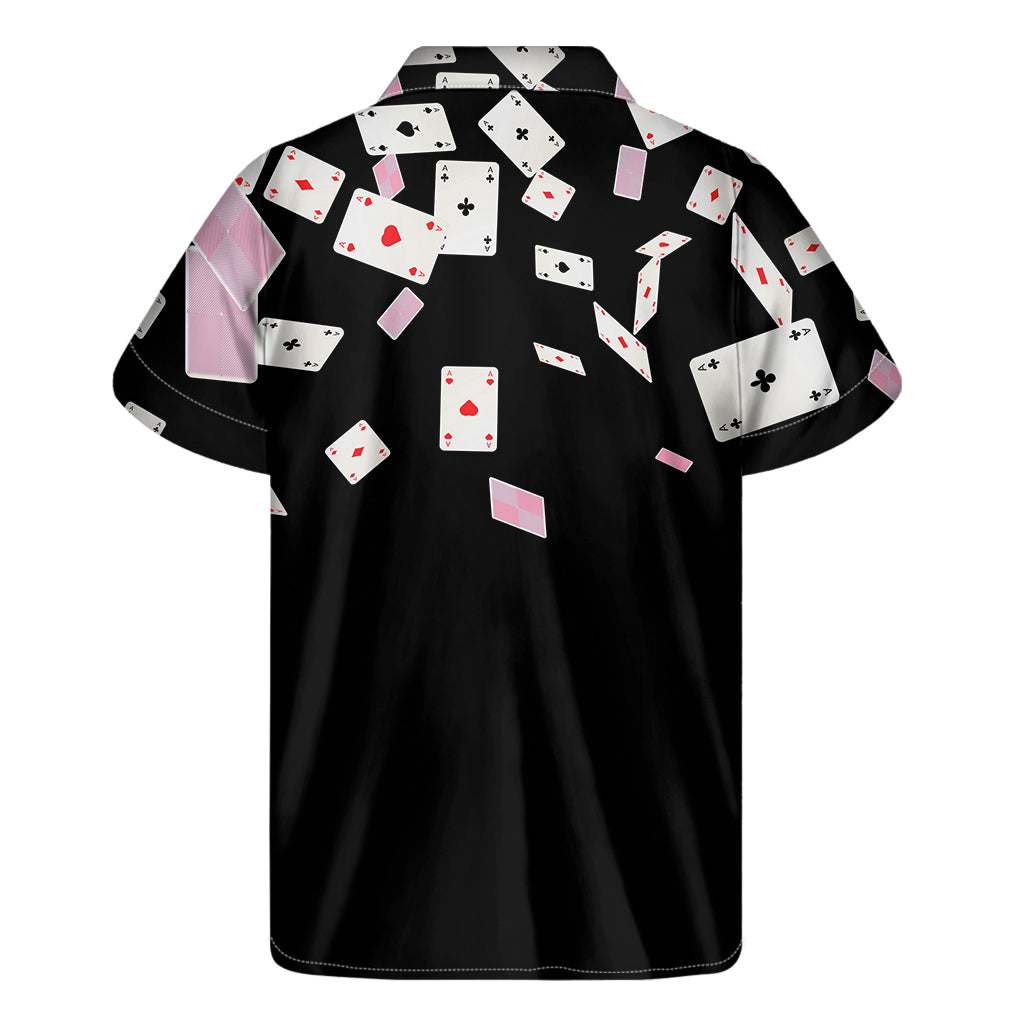 Falling Casino Card Print Men's Short Sleeve Shirt