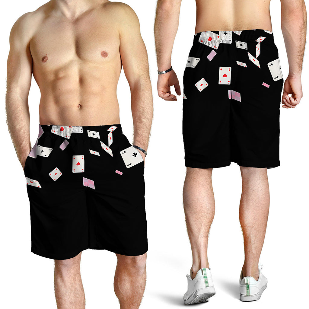 Falling Casino Card Print Men's Shorts