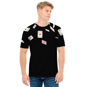 Falling Casino Card Print Men's T-Shirt