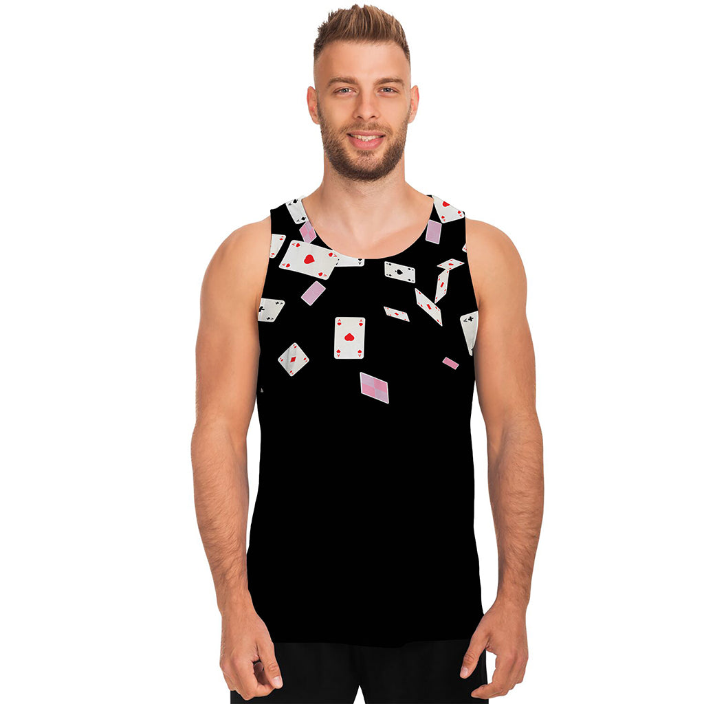 Falling Casino Card Print Men's Tank Top