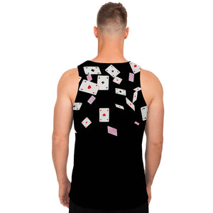 Falling Casino Card Print Men's Tank Top