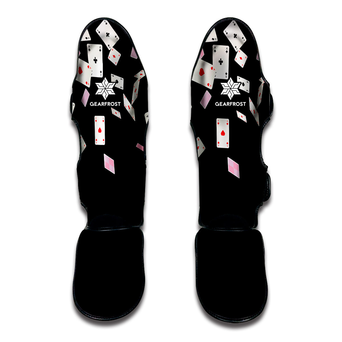 Falling Casino Card Print Muay Thai Shin Guard