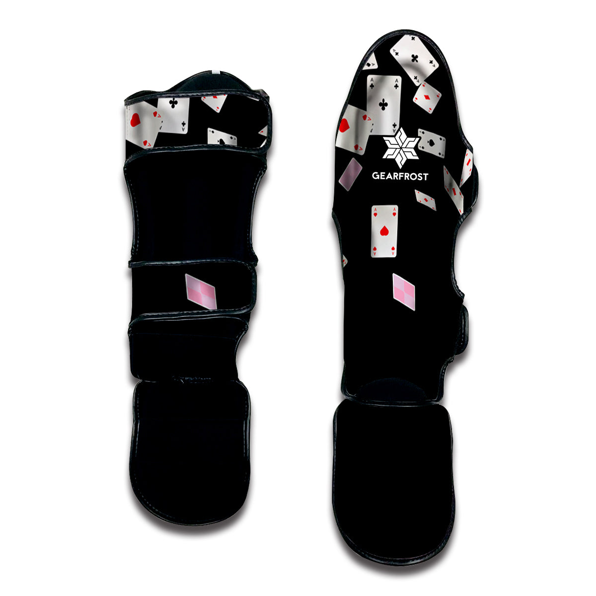 Falling Casino Card Print Muay Thai Shin Guard