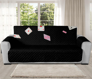 Falling Casino Card Print Oversized Sofa Protector