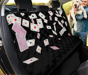 Falling Casino Card Print Pet Car Back Seat Cover