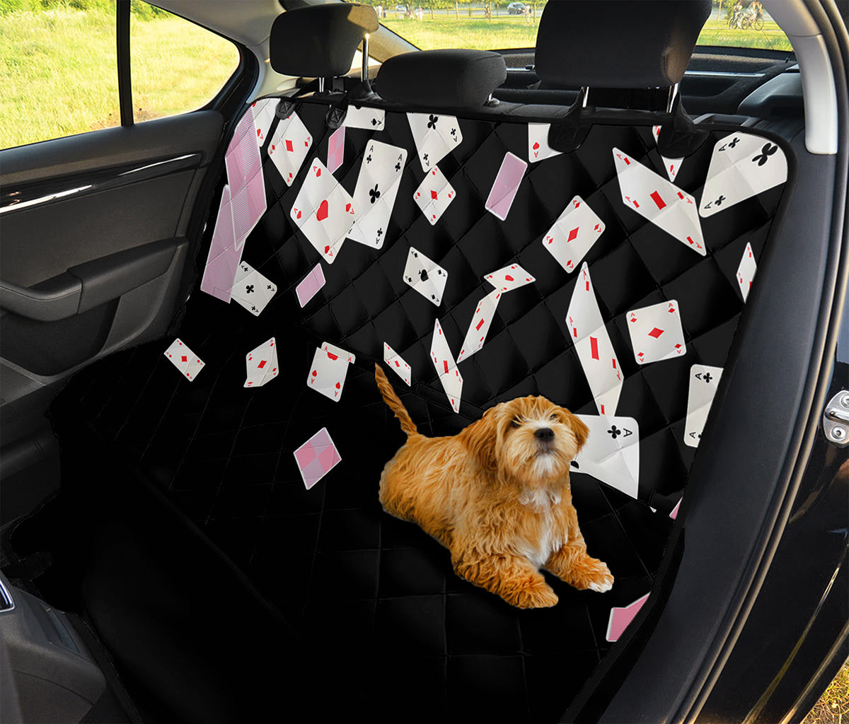 Falling Casino Card Print Pet Car Back Seat Cover