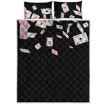 Falling Casino Card Print Quilt Bed Set