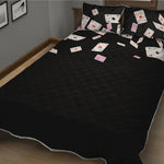 Falling Casino Card Print Quilt Bed Set