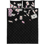 Falling Casino Card Print Quilt Bed Set