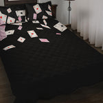 Falling Casino Card Print Quilt Bed Set