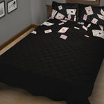 Falling Casino Card Print Quilt Bed Set