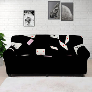 Falling Casino Card Print Sofa Cover