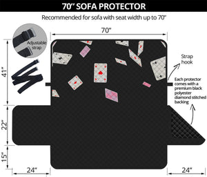 Falling Casino Card Print Sofa Protector