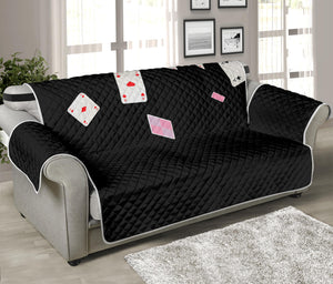 Falling Casino Card Print Sofa Protector