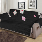 Falling Casino Card Print Sofa Protector